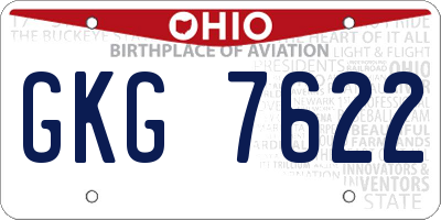 OH license plate GKG7622