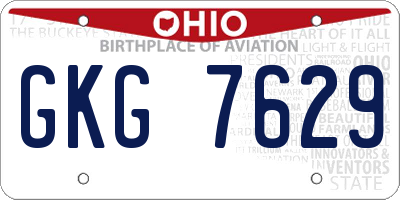 OH license plate GKG7629