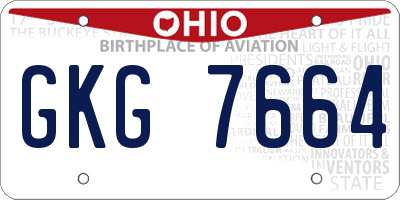 OH license plate GKG7664