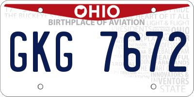 OH license plate GKG7672
