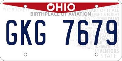 OH license plate GKG7679