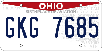 OH license plate GKG7685