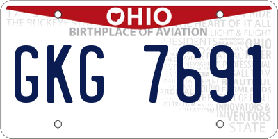 OH license plate GKG7691
