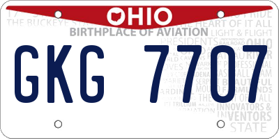 OH license plate GKG7707