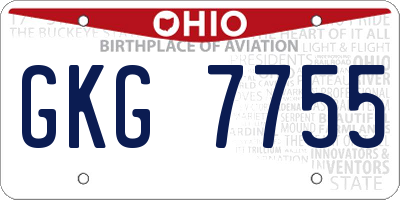 OH license plate GKG7755