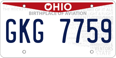 OH license plate GKG7759