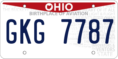 OH license plate GKG7787
