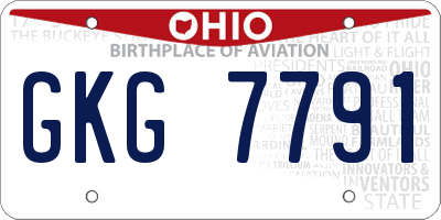 OH license plate GKG7791