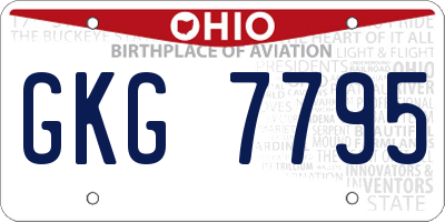 OH license plate GKG7795