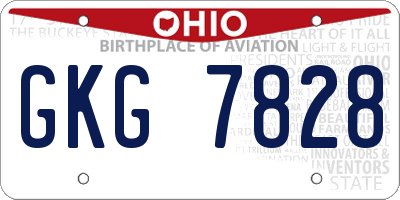 OH license plate GKG7828