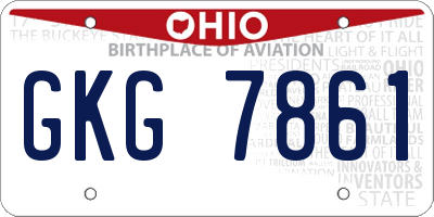OH license plate GKG7861