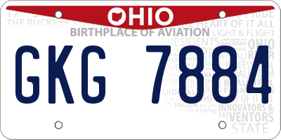 OH license plate GKG7884