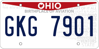 OH license plate GKG7901
