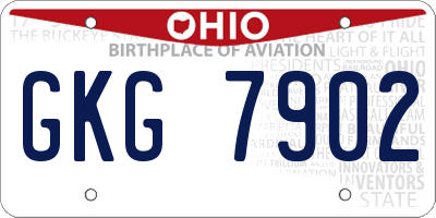 OH license plate GKG7902