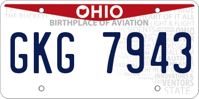 OH license plate GKG7943