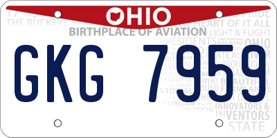 OH license plate GKG7959