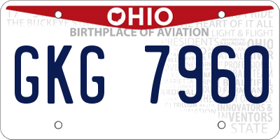 OH license plate GKG7960