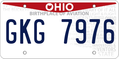 OH license plate GKG7976