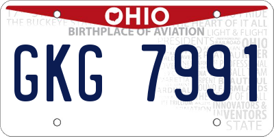 OH license plate GKG7991