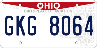 OH license plate GKG8064