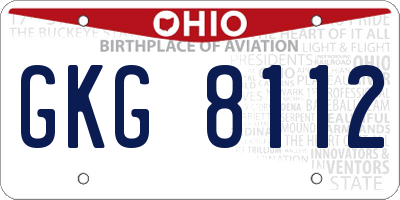 OH license plate GKG8112