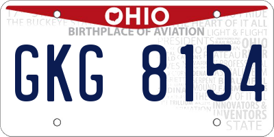 OH license plate GKG8154
