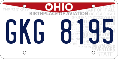 OH license plate GKG8195