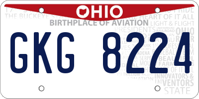 OH license plate GKG8224