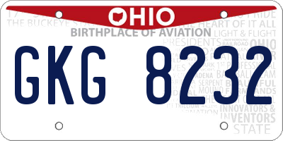 OH license plate GKG8232