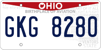 OH license plate GKG8280