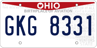 OH license plate GKG8331