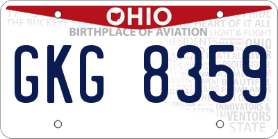 OH license plate GKG8359
