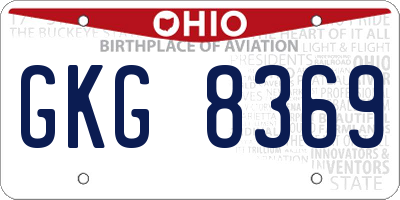 OH license plate GKG8369