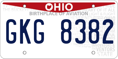 OH license plate GKG8382