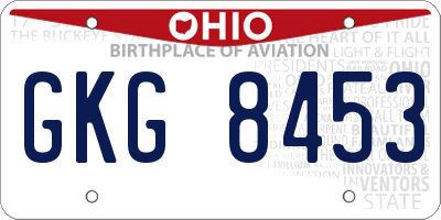 OH license plate GKG8453