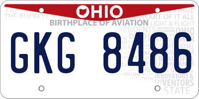 OH license plate GKG8486
