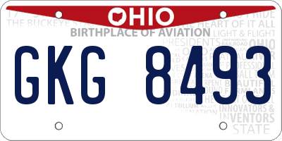OH license plate GKG8493