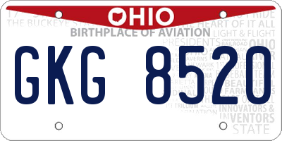 OH license plate GKG8520