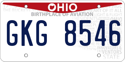 OH license plate GKG8546