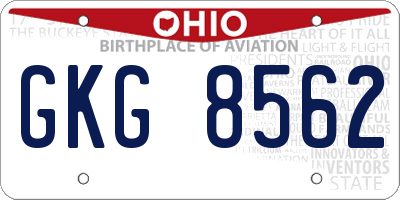 OH license plate GKG8562