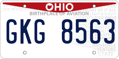 OH license plate GKG8563