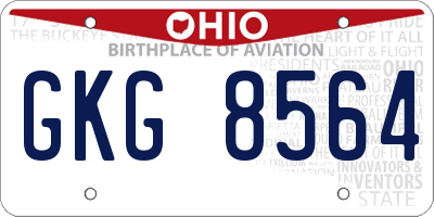 OH license plate GKG8564