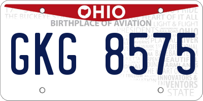 OH license plate GKG8575
