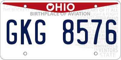 OH license plate GKG8576