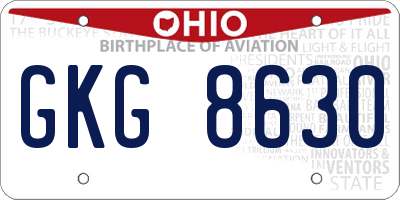 OH license plate GKG8630
