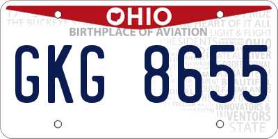 OH license plate GKG8655
