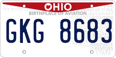 OH license plate GKG8683