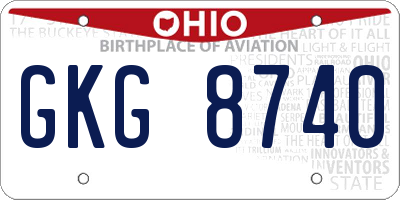OH license plate GKG8740