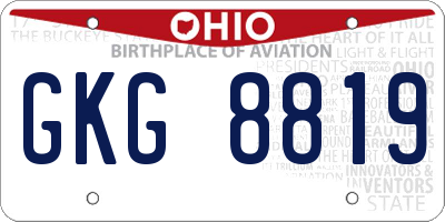 OH license plate GKG8819