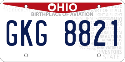 OH license plate GKG8821